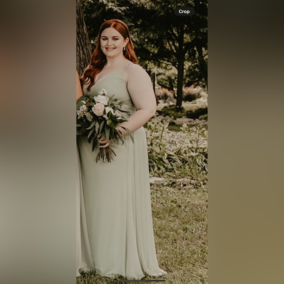 Azazie Evalin Bridesmaid Dress in color dusty sage - Picture 7 of 8